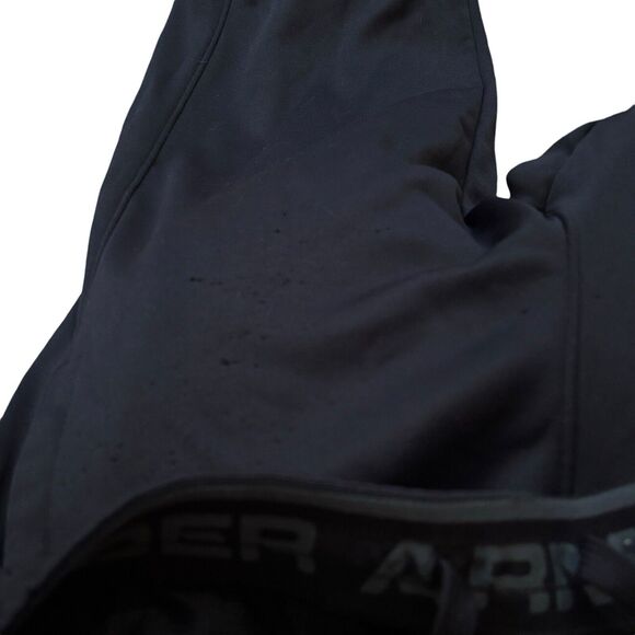 Under Armour Coldgear Fleece Sweatpants Medium Black Tapered Waist 32-34 - Picture 6 of 11